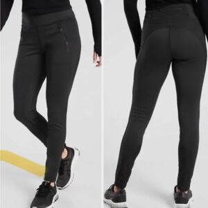 Athleta Peak Hybrid Fleece Tight, black, size M